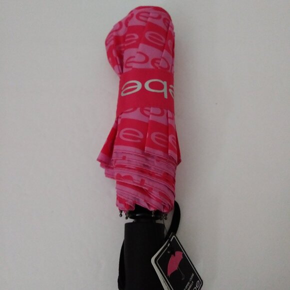 Bebe Pink Logo Compact Umbrella Auto Open - Picture 1 of 15